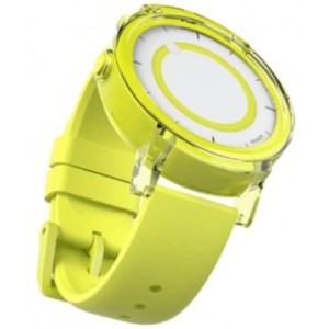 Ticwatch  E by Mobvoi, Lemon Yellow, 1.4" OLED Touch Display, Wear OS by Google, 512MB/4GB, Time, Mic/Speaker for incoming calls, Heart Rate, Steps, Alarm, Distance Display, Average Daily Steps, Weather, Notifications, IP67, 48Hrs+, BT4.1, 41.5g