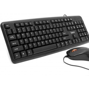 Wired kit Spacer USB QWERTY keyboard + optical mouse combo "SPDS-S6201"