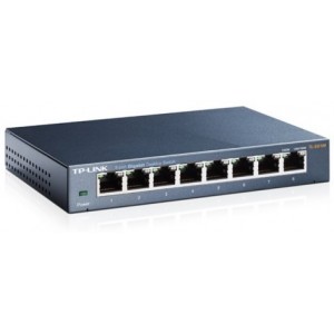 TP-LINK TL-SG108 8-port Desktop Gigabit Switch, 8 10/100/1000M RJ45 ports, plastic case