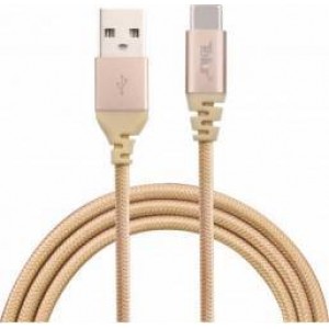 Cablu de date Tellur USB -Lightning MFi, Kevlar 1m, 2.4A, auriu