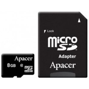 Apacer AP8GMCSH10U1-R microSDHC UHS-I Class10 8GB + SD-Adapter