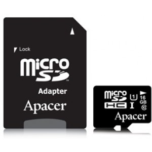 Apacer AP16GMCSH10U1-R microSDHC UHS-I Class10 16GB +SD-Adapter