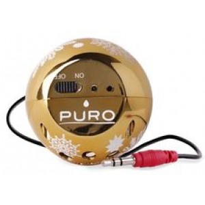 Puro SPXMASGOLD1 Speaker "Christmas ball", gold with Xmas tree pack