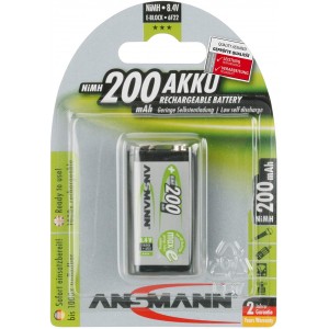 Ansmann 5035342 maxE NiMH rechargeable battery 9V-Block E / 6F22 / 8.4V, 200mAh, 1 pack