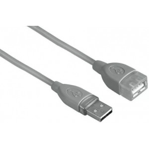Hama 78400 USB 2.0 Extension Cable, shielded, grey, 5.00 m