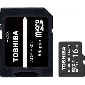 16GB Toshiba microSD M203 UHS I U1 with adapter R100/W10 MB/s THN-M203K0160EA