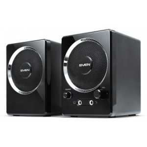SVEN 247 Black (USB),  2.0 / 2x2W RMS, USB power supply, headphone jack, microphone input, 3"