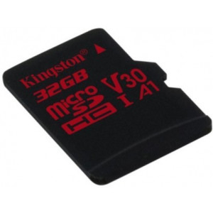 32GB microSD Class10 UHS-I U3 (V30)  Kingston Canvas React, Ultimate, 633x, Read: 100Mb/s, Write: 70Mb/s, Water/Shock and vibration/Temperature proof, Protected from airport x-rays