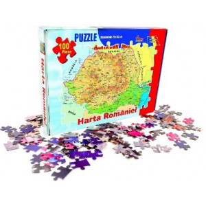 Puzzle 100 piese - Harta Romaniei 2017