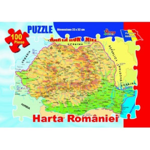 Puzzle 100 piese - Harta Romaniei 2017