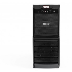Carcasa Spacer cu sursa 500W (ventilator 12cm), HD audio, ATX Mid-Tower, Front USB+Audio, (Black), SPC-NEW GALAXY
