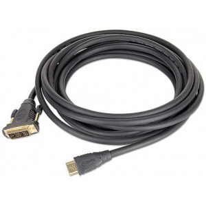 Cable HDMI-DVI - 3m - Cablexpert - CC-HDMI-DVI-10, 3m, HDMI to DVI 18+1pin single link,  male-male, Black cable with gold-plated connectors, Bulk