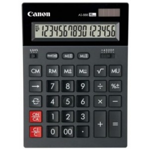 "Calculator Canon AS-888 II, 16 digits
The 16 digits desktop calculator, 25 functions; dual power; 2 independent modules of memory"