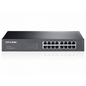 TP-LINK TL-SG1016D 16-port Gigabit Desktop/Rackmount Switch, 16 10/100/1000M RJ45 ports, 13-inch rack-mountable steel case