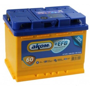  АКБ-Аком 6 СТ-60 VL EFB Euro P+(560 A)/Acumulator