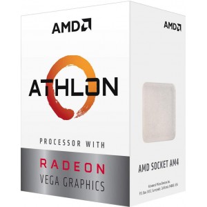 CPU AMD Athlon 200GE Dual Core, 4 Threads, 3.2GHz, AMD Radeon Vega 3 graphics, 5MB Cache, AM4, Cooler, BOX