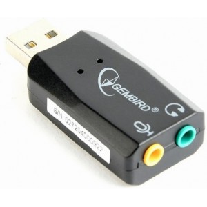 "USB Sound Card Gembird SC-USB2.0-01, 3.5 mm sockets: stereo output, microphone mono input
-  
 https://gembird.nl/item.aspx?id=10044"