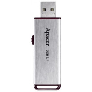 Флешка Apacer AH35A, 64GB USB3.1, Silver, Stainless Steel Body, Slider (AP64GAH35AS-1)