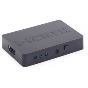Switch HDMI 3 ports - Gembird  DSW-HDMI-34, HDMI 3 ports, Switches up to 3 HDMI sources to a single monitor, TV set or plasma screen, LED port indicators