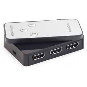 Switch HDMI 3 ports - Gembird  DSW-HDMI-34, HDMI 3 ports, Switches up to 3 HDMI sources to a single monitor, TV set or plasma screen, LED port indicators