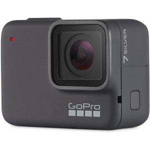 Action Camera GoPro HERO7 Silver, Photo-Video Resolutions: 10MP/15FPS-4K30, 2x slow-motion, waterproof 10m, voice control, 2x microphones, video stabilization, touch screen, WDR, GPS, Wi-Fi, Bluetooth, USB-C, Battery 1220mAh, 94.4g