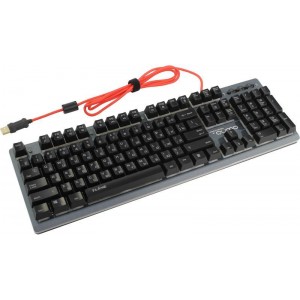 Клавиатура Qumo Flame II K45, Semi-mechanical, Metall plate, 3 color backlight,Silver/Black,USB