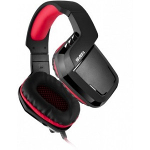 Компьютерная гарнитура SVEN AP-G858MV, 40mm drivers, 20-20000Hz, 32 Ohm, 108dB, 262g., 3.5mm, Black/Red