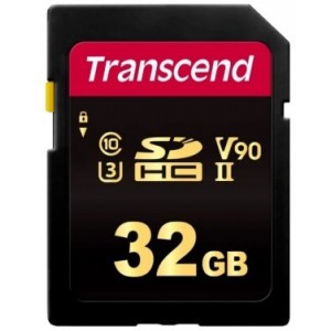.32GB SDHC Card (Class 10) UHS-II, U3, Transcend "TS32GSDC700S" Ultra High Speed (R/W:285/180MB/s)