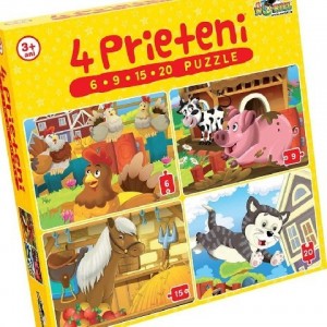 Puzzle - 4 prieteni mici (6.9.15.20 piese)