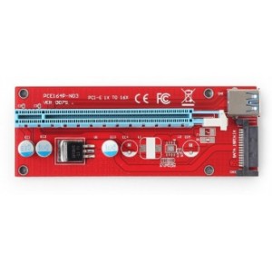 "PCI-Express  riser add-on card, SATA power, Gembird RC-PCIEX-05
-  
   https://gembird.nl/item.aspx?id=10085"
