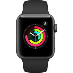 Apple Watch Series 3 38mm Smartwatch (GPS Only, Space Gray Aluminum Case, Black Sport Band)