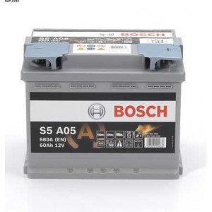 Аккумулятор BOSCH 60AH 680A(EN) клемы 0 (242x175x190) S5 A05 AGM