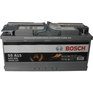 Bosch Аккумулятор 105AH 950A(EN) клемы 0 (393x175x190) S5 a15 AGM