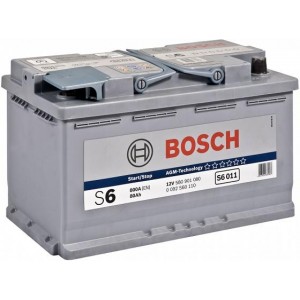 BOSCH Аккумулятор  80AH 800A(EN) клемы 0 (315x175x190) S6 011 EFB(AGM-)