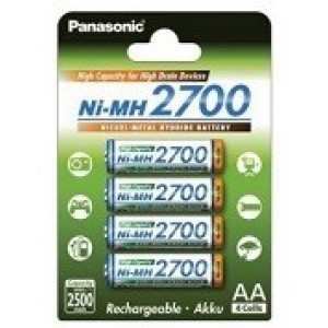  AA  Panasonic 2700mAh, Blister*4, High Capacity, BK-3HGAE/4BE