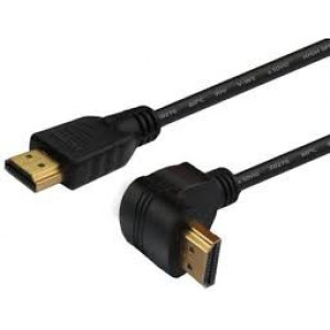 Cable HDMI M to HDMI90° M 3m 4K v2.0 SAVIO CL-109 gold-plated, ethernet / 3D
