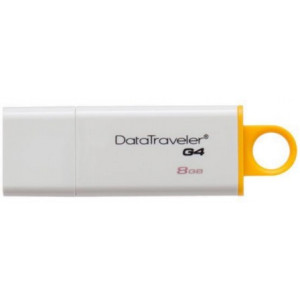 8GB USB3.1  Kingston DataTraveler G4, White/Yellow,  (Read 40 MByte/s, Write 10 MByte/s)