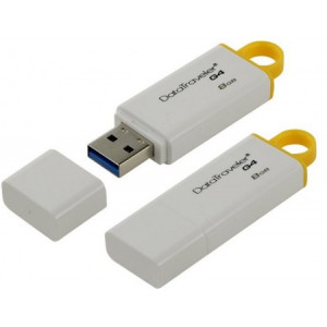 8GB USB3.1  Kingston DataTraveler G4, White/Yellow,  (Read 40 MByte/s, Write 10 MByte/s)