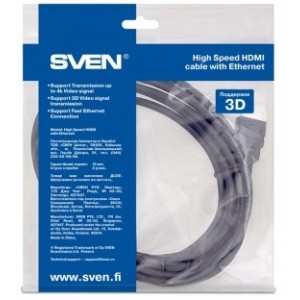 "Cable HDMI to HDMI  1.8m  SVEN (V2.0), 4K/60 pfs, Full HD&3D/120pfs, Ethernet ,19pin-19pin, Black
-  
  http://www.sven.fi/ru/catalog/cables/hdmi_2.0_ethernet.htm"
