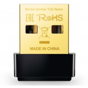 "USB AC600 Wireless LAN Adapter  TP-LINK ""Archer T2U Nano"", 600Mbps
High Speed WiFi– Up to 600Mbps speeds with 200Mbps on 2.4GHz and 433 Mbps on 5GHz, upgrades your devices to higher AC WiFi speeds.
Dual Band Wireless – 2.4GHz and 5GHz band for flexib