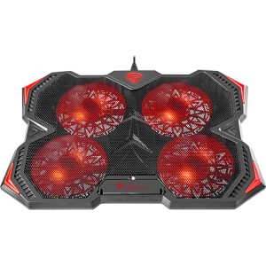   Genesis OXID 250 Laptop Cooling Pad, up to 17.3", 4 coolers 140mm Red LED backlight, 2 x USB 2.0, Black
