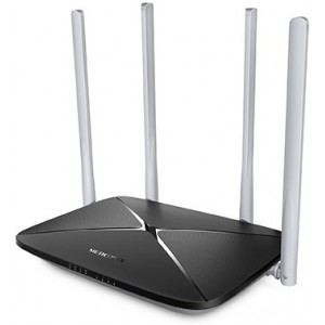 MERCUSYS AC12  AC1200 Dual Band Wireless Router,  867Mbps at 5GHz + 300Mbps at 2.4GHz, 1 10/100M WAN + 4 10/100M LAN, 4 fixed antennas