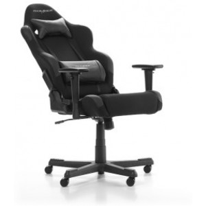 Gaming Chairs DXRacer - Racing GC-R0-N01-W1, Black/Black/Black - Fabric & PU leather,Gamer weight up to 100kg / growth 165-195cm,Foam Density 50kg/m3, 5-star Alumin IC Base,Gas Lift 4 Class, Recline 90*-135*, Armrests:3D, Pillow-2, Caster-2*PU,W-22kg