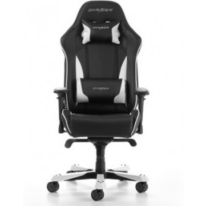 Gaming Chairs DXRacer - King GC-K57-NW-S3, Black/White/Black - PU leather & Carbon look PVC,Gamer weight up to 150kg/growth 160-195cm,Foam Density 54kg/m3,5-star Wide Alum Base,Gas Lift 4 Class,Recline 90*-135*,Armrests:4D,Pillow-2,Caster-3*PU,W-30kg