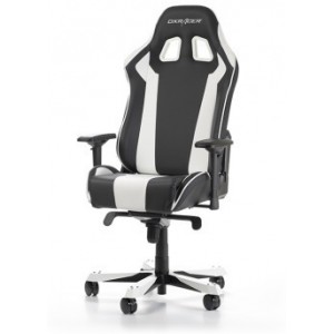 Gaming Chairs DXRacer - King GC-K06-NW-S3, Black/White/Black - PU leather & Carbon look PVC,Gamer weight up to 150kg/growth 160-195cm,Foam Density 54kg/m3,5-star Wide Alum Base,Gas Lift 4 Class,Recline 90*-135*,Armrests:4D,Pillow-2,Caster-3*PU,W-30kg