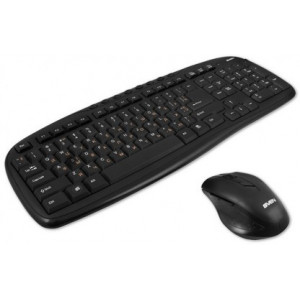 SVEN KB-C3600W, Wireless, Keyboard & Mouse, 2.4GHz, Multimedia Keyboard (112 keys, 8 Fn-keys) + Mouse (5+1 keys (scroll wheel), 800/1200/1600dpi), Nano receiver, USB, Black