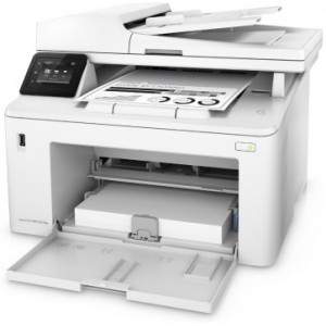 HP LaserJet Pro MFP M227fdn Print/Copy/Scan/Fax 28ppm, 256MB, up to 30000 monthly, 2 line screen, 1200dpi, Duplex, 35 sheets ADF,  Hi-Speed USB 2.0, Fast Ethernet 10/100Base-TX, White
