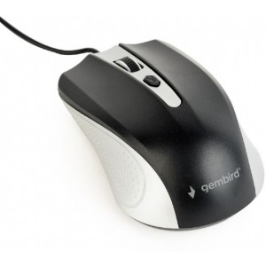 "Mouse Gembird MUS-4B-01-SB, Optical, 800-1200 dpi, 4 buttons, Ambidextrous, Silver/Black, USB
-  https://gembird.com/item.aspx?id=10409"