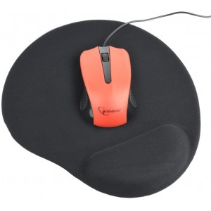 "Mouse Pad Gembird MP-GEL-BK, 240 ? 220 ? 4mm, Cloth, Gel wrist support, Black
-  https://gembird.com/item.aspx?id=10113"