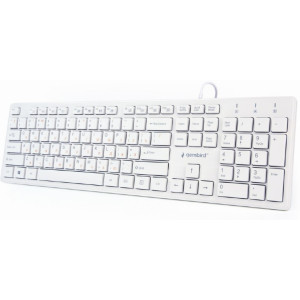 Клавиатура Gembird KB-MCH-03-W, Slimline, Silent, Fn key, chocolate type keys, White, USB